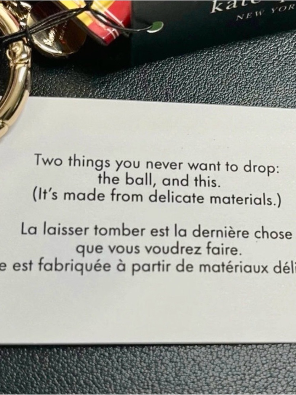 kate spade Pink & Gold 'Kate's Kettle Cooked' Snack Bag Keychain -NWT - Picture 6 of 7